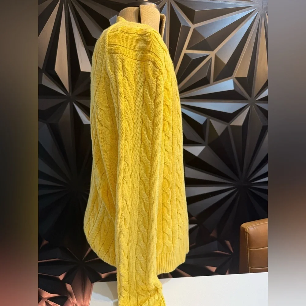 Polo by Ralph Lauren Bright Yellow Cable Knit Sweater - Picture 2 of 3